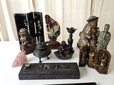 a lot of figurines that are on a table