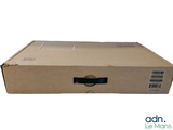 a cardboard box with a black handle on top of a white background
