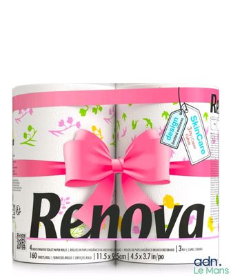two rolls of toilet paper with a pink bow on them