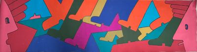a picture of a painting on a wall that is very colorful
