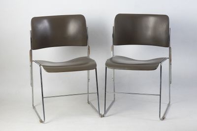 David ROWLAND (1924-2010) Paire de chaises Modèle GF 40/4 à …