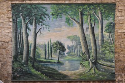 TOILE peinte des deux côtés probablement décor de théâtre, "…