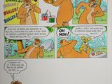 un dessin représentant un ours qui parle à un autre ours