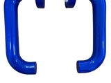 an image of a close up of a blue handle on a white background