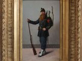 an image of a painting of a man in uniform holding a rifle