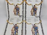 two pages of a book with a picture of a man holding a sword