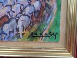 a picture of a painting of a group of horses