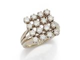 a diamond cluster ring, by van cleef