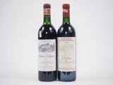 deux bouteilles de vin rouge posées l'une à côté de l'autre sur une surface blanche
