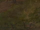 an image of a painting of a man riding a horse in a field