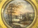 an image of a painting of a landscape in a gold frame