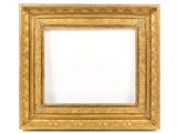 a gold frame with a white background