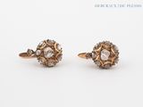 pair of antique rose cut diamond stud earrings in 18k rose gold