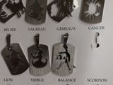 a picture of a collection of zodiac necklaces on a plate