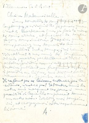 an old handwritten letter from a man who is writing a poem