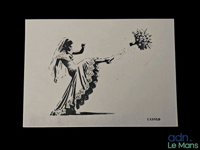 drawing of a woman in a wedding dress holding a bouquet of flowers