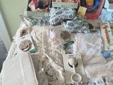 a table that has a lot of baby items on it