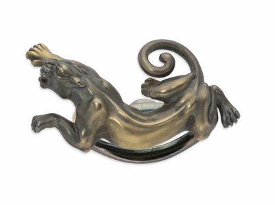 a bronze sculpture of a horse on a white background