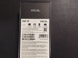 the back of a black cell phone with a white label on it