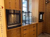 a microwave and a microwave oven in a room