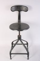 tabouret d'atelier en métal repeint (photo 2)