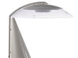 a white lamp that is on a white table