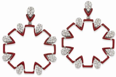 Etho Maria Haute Joaillerie 'Diamonds IN Red' Boucles D'Orei…