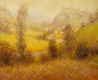 Ronald GREG (XXe). Rousset, les vignes (Drôme).