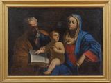 an image of a painting of a man and a woman with a baby