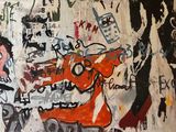 une peinture représentant un homme et une femme sur un mur