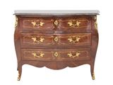 a chest of drawers with a marble top on a white background