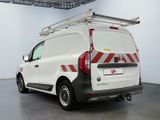 a white van with a red stripe on the back of it