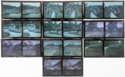 Ensemble de dix plaques diapositives contenues dans une boit…