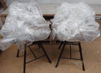 Lot de 2 chaises de bar pivotantes en velours champagne , Di… (photo 3)