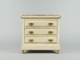 commode ancienne avec dessus en marbre et poignées en laiton