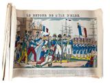 an old newspaper with a drawing of a military parade on it