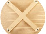 wooden cutting board with crossed handles on a white background