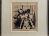 drawing of a man sitting in a chair next to a woman in a chair