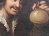 un tableau représentant un homme tenant un vase à la main