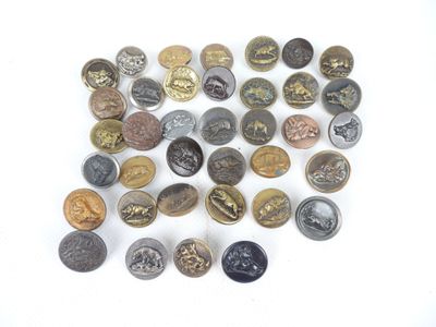 plusieurs types de boutons différents sur une surface blanche