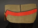 an image of a military hat with a red stripe on it