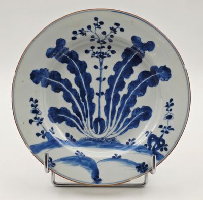 l'image d'une assiette bleue et blanche ornée de fleurs