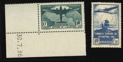 France n°320 et 321 Atlantique sud neufs, le 320 avec trace … - Photo 1