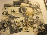 un lot de vieilles photos en noir et blanc sur une table