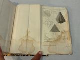 a person holding a book with a drawing on it