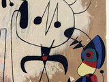 painting of a dog and a person with a hat and scarf