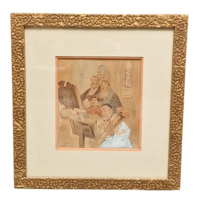 an image of a painting of a woman sitting at a table with a cat