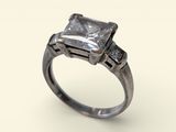 une image d'une bague sertie d'un diamant taille princesse