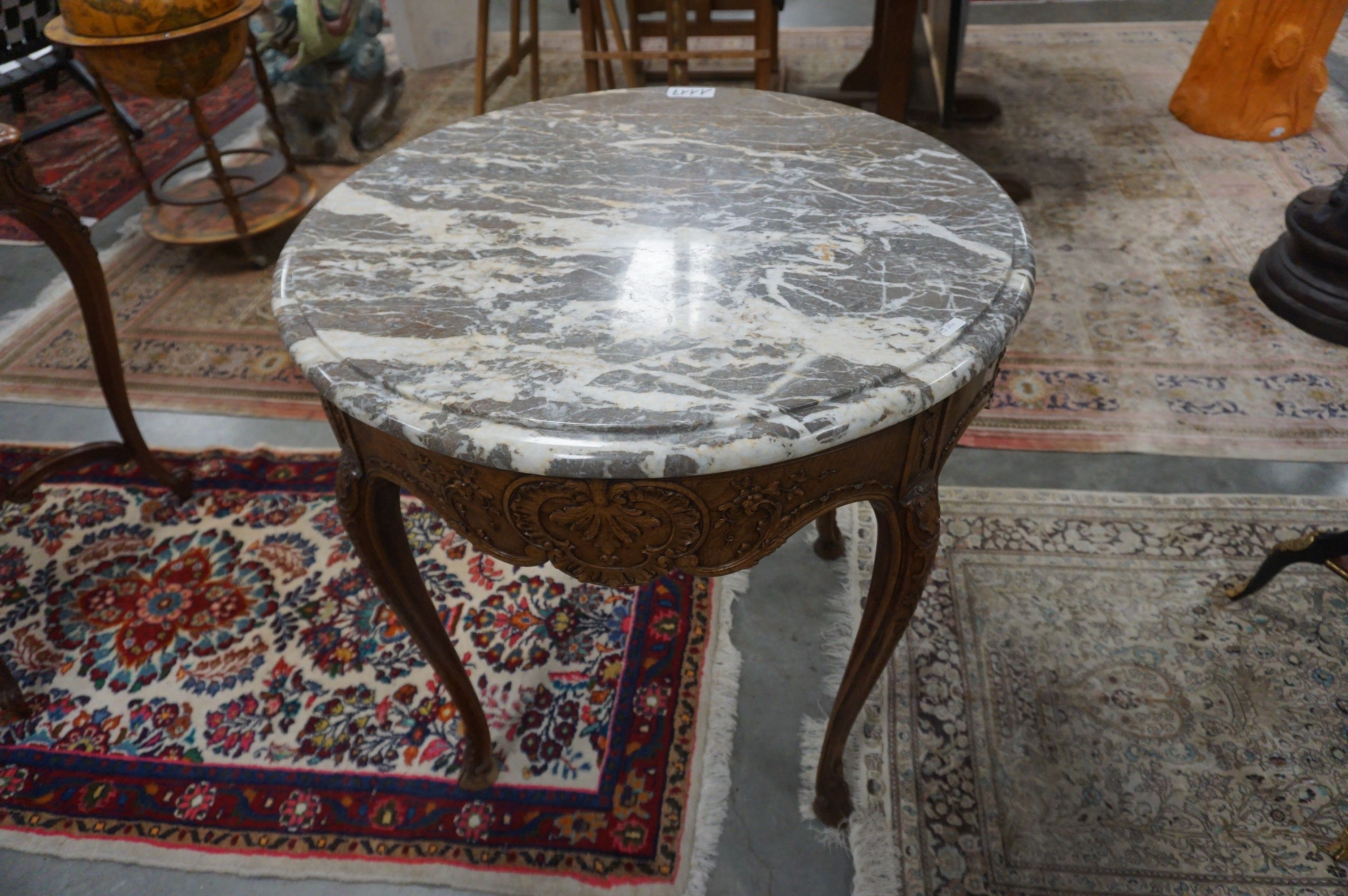 belle table ronde ancienne de style Louis XV - avec plateau …