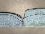 two pieces of felt are sitting next to each other on a table